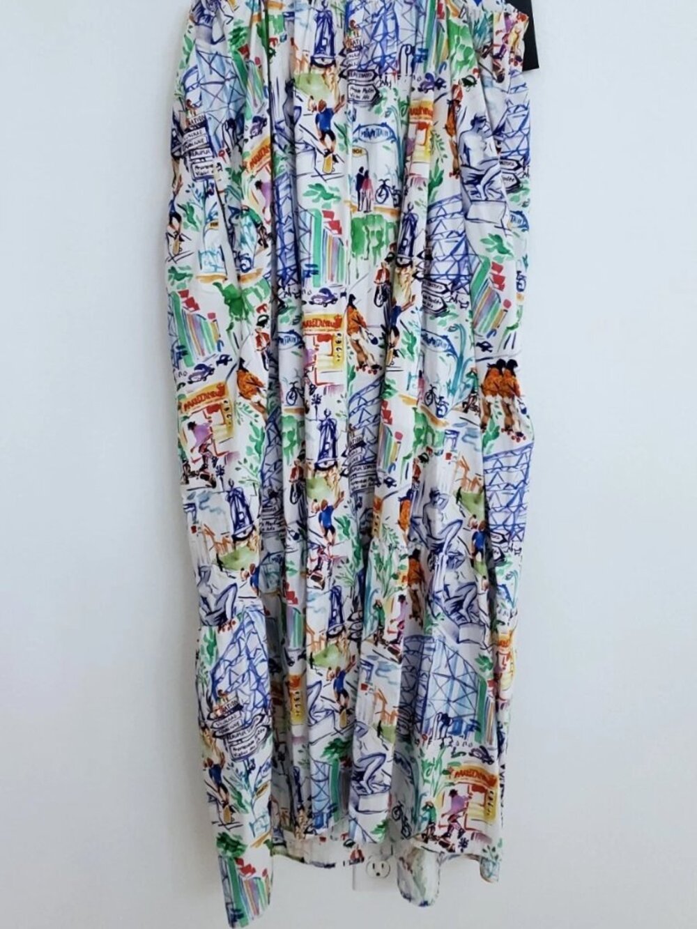 FRNCH Cylia Patterned Artsy Picnic Maxi Cotton Dress Size Medium - Picture 7 of 13